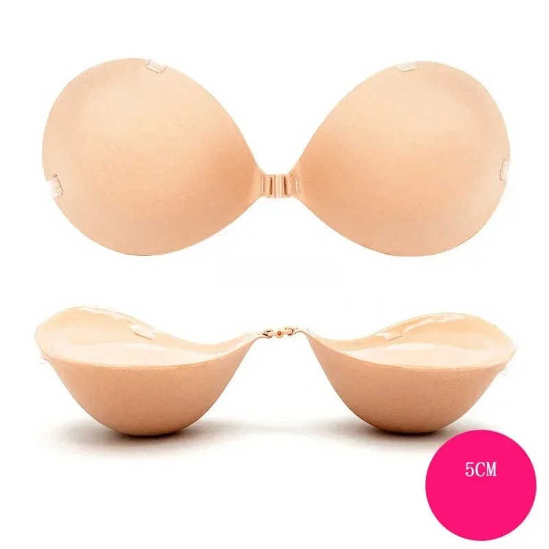 Strapless Bra Backless - 5cm/6cm Silikon-Push-Up-BH für Hochzeitskleider Unsichtbare Klebende